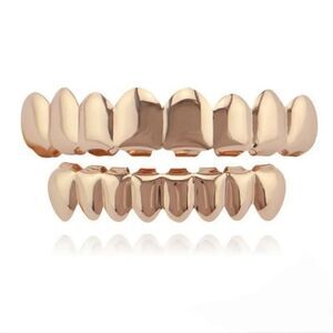 Rose Gold Plated Full Hip Hop Grillz Set